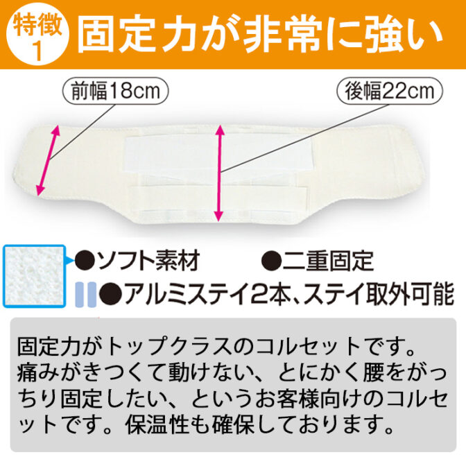 男女兼用の固定力抜群の腰痛ベルト ハードガード・ソフト