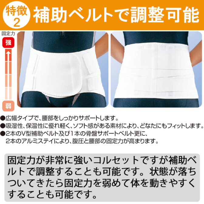 男女兼用の固定力抜群の腰痛ベルト ハードガード・ソフト