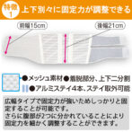 上下で別々に固定力を調整できる腰痛ベルト フォーク・メッシュ