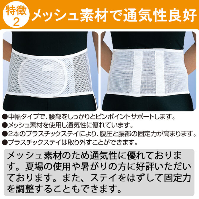 軽くて気軽に使える腰痛ベルト ガードスリム・メッシュ