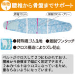 腰椎から骨盤まで幅広く固定できる腰痛ベルト クロスベルト ハイビスカス ブルー
