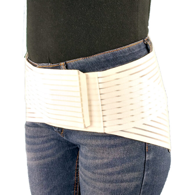 二重ベルトをずらして骨盤と腰椎を同時固定できる腰痛ベルト プラスウエスト・メッシュ