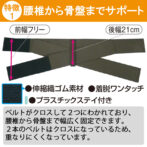 クロスしたベルトで骨盤と腰椎を同時固定できる腰痛ベルト エックスベルト