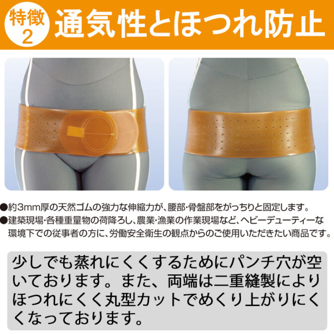 厚さ3mmでがっちり強く固定できる骨盤ベルト 丸型骨盤バンド ハード