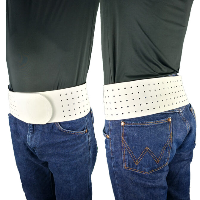 厚さ1mmで白色の目立ちにくい骨盤ベルト 丸型骨盤バンド ライト